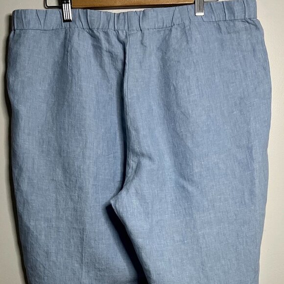 J. Jill Love Linen Light Blue Linen Pants, Size Petite  Large NWT - Picture 4 of 6